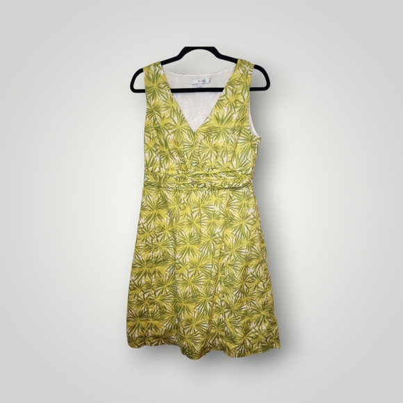 Boden Womens Midi Dress Sleeveless Floral Retro Yellow Flare Size 8 Sundress - Picture 1 of 11